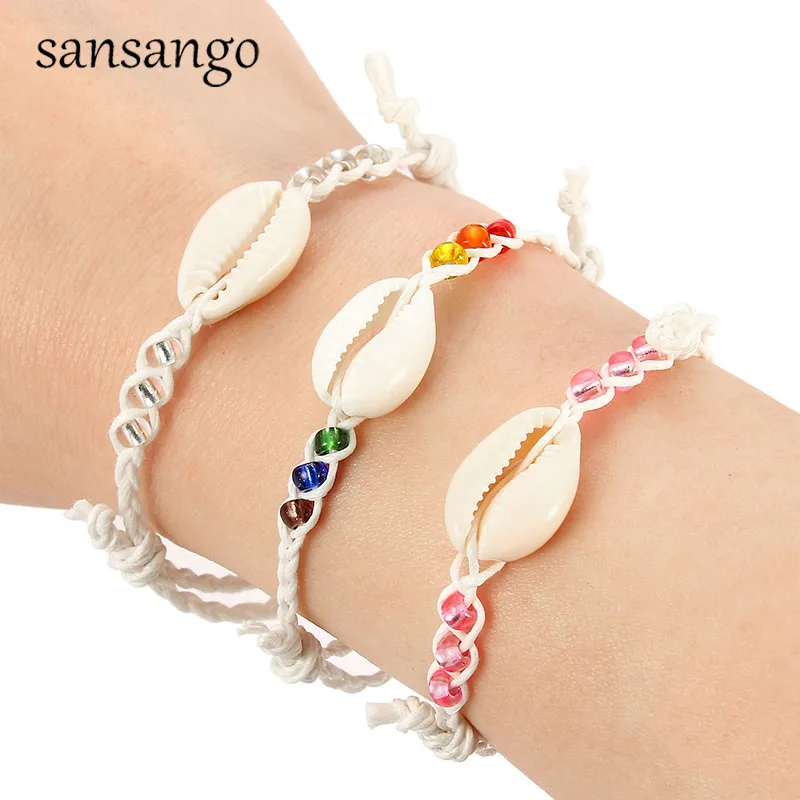 

2019 Woman Seashell Bracelet Handmade Natural Shell Bracelets / Colorful Hand-woven Bracelet Handmade Bracele