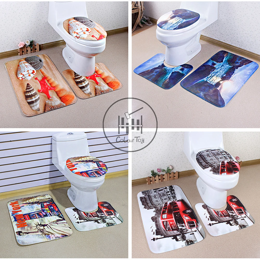 Buy Toilet Seat Stickers Bathroom Non Slip Waterproof Creative Mat 3D Toys