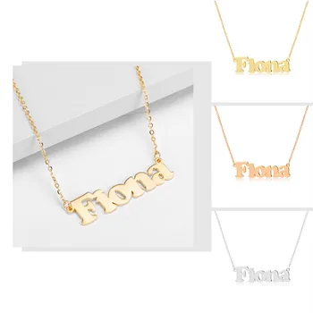 

Rose Gold Silver Color Personalized Custom Name Pendant Necklace Customized Women Men Jewelry Handmade Choker Birthday Gift