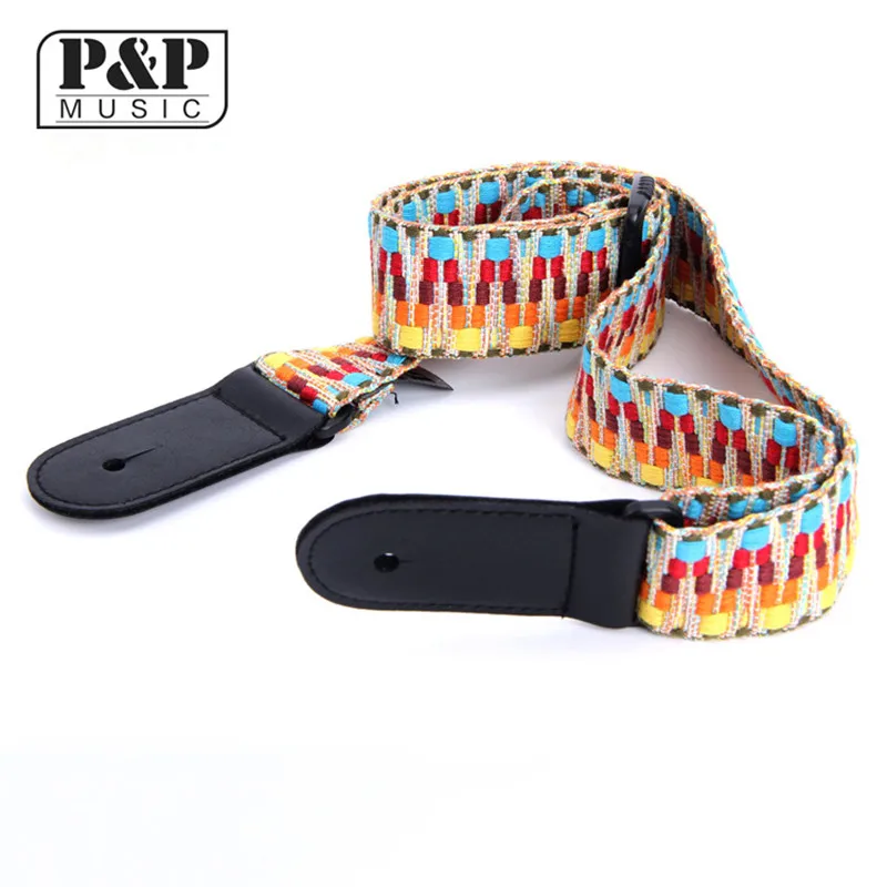 P&P guitar strap factory wholesale cotton straps ukulele color strap
