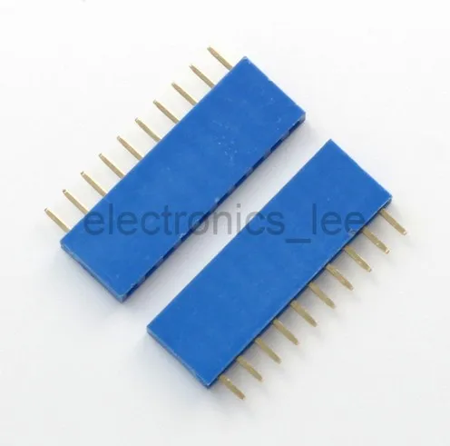 Синий 10Pin 1*10 Однорядный гнездовой разъем 2 54 мм для Arduino|connector for arduino|connector 2.54mmconnector