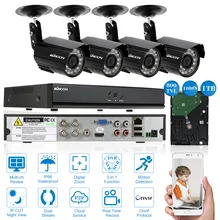 KKmoon 4CH 1080P DVR CCTV система 4 шт 3,6 мм ИК Водонепроницаемая наружная камера видеонаблюдения 960H домашняя система безопасности комплект видеонаблюдения 1 ТБ HDD
