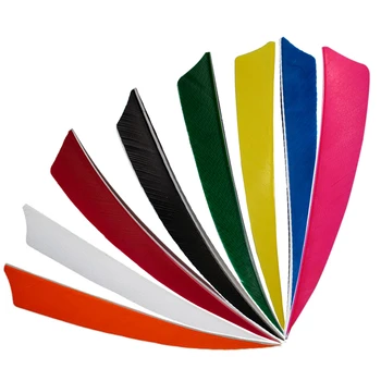 

Free shipping 100pcs/pack archery carbon arrow 5inch peltate fletching shield turkey feathers left wings