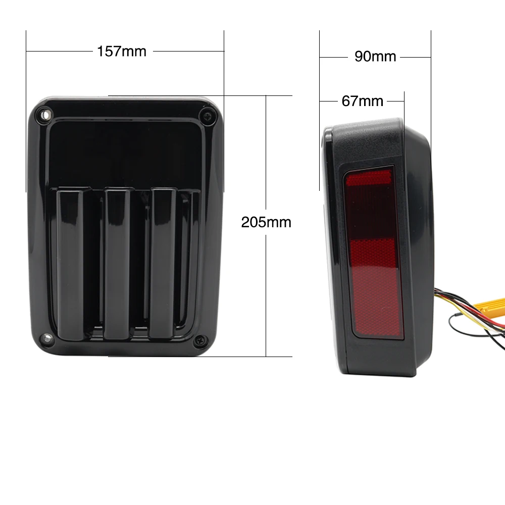 Smoke 2pcs Led Tail Lights For Jeep Wrangler JK LED Car Rear Stop Turn Light Tail Reverse Light for Truck Universal Taillight (23)