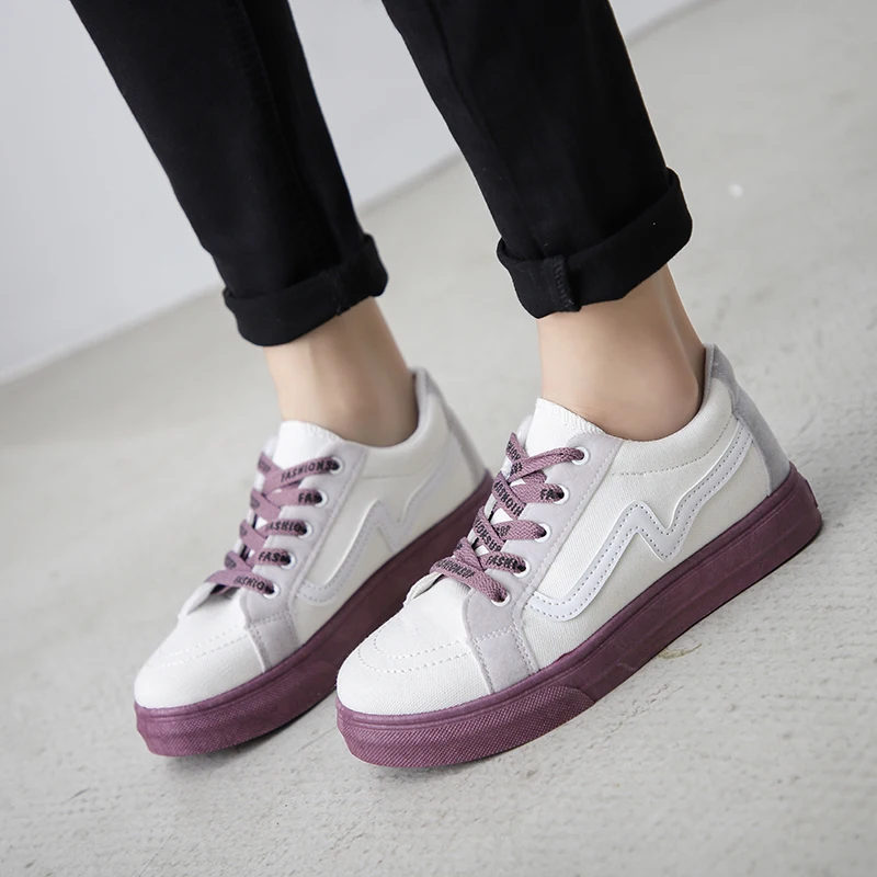 

LUONTNOR New Brand Women's Flat Shoes Running Sneakers 2019 Fashion Lace Up Woman Sports Shoes Outdoor Walking Sneakers Footwear