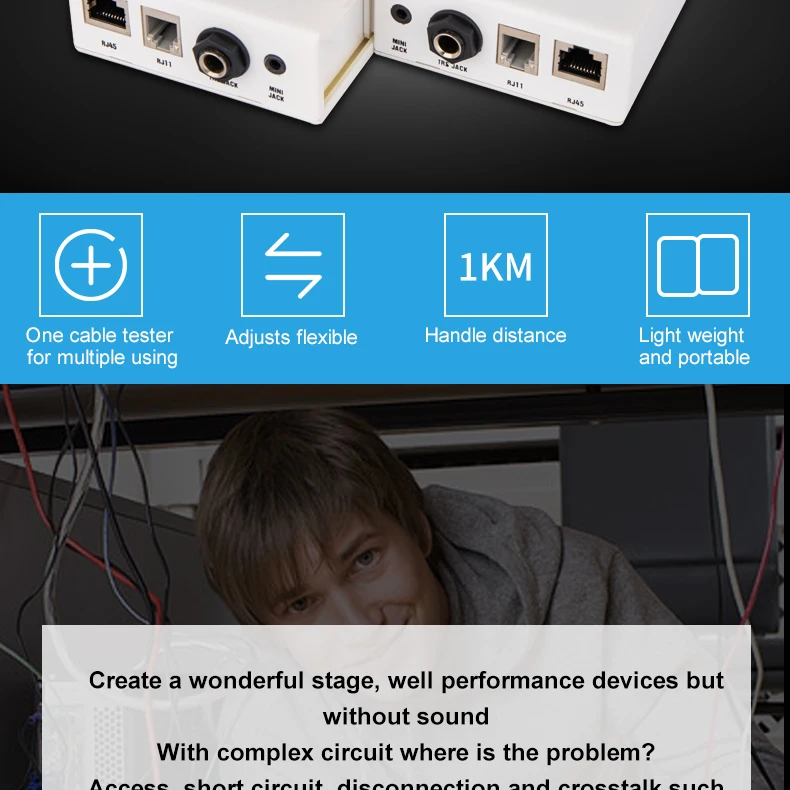 Alctron CT-8 многоцелевой тестер аудио кабеля, тест для разнесенного кабеля, если они в хорошей проводимости или нет