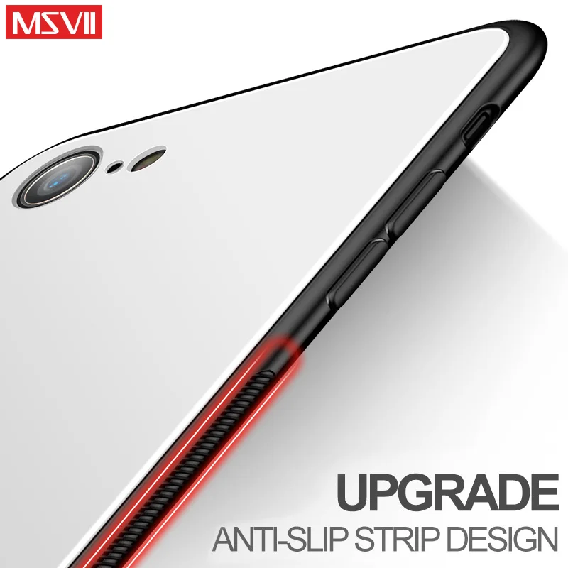 MSVII Cover For iPhone 6 6s 7 8 Plus Case X Coque For Apple iPhone X Case Silicone Mirror Glass Cover For iPhone XR XS MAX Cases
