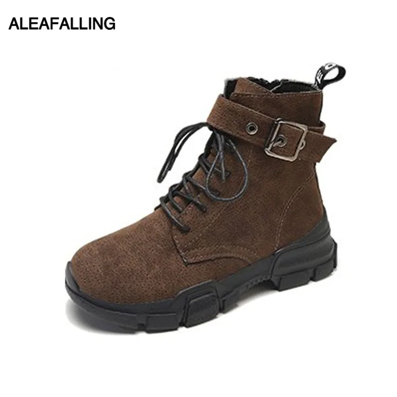 

Aleafalling Women Boots Lace Up Motorcycle Casual Ankle Boots Mature Round Toe Women Shoes Winter Snow Boots Warm Shoes WBT336