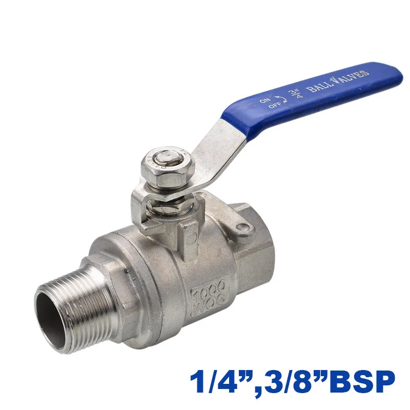 

GOGOATC High quality Type Two Ball valve Stainless steel DN8/DN10 1/4 3/8 inch Female to male SS304 316 2 way Ball Valve
