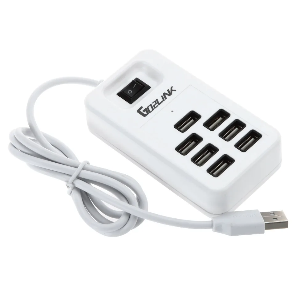 Go2linK High Speed 2.0 7 Ports 480Mbps Hub USB for Laptop PC Computer Peripherals Accessories