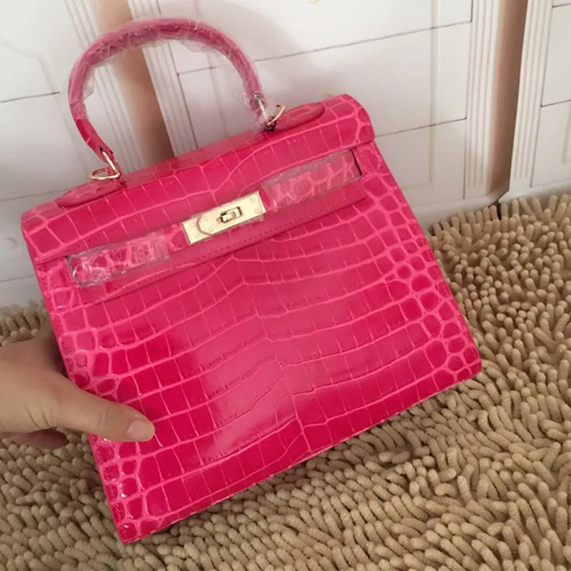 28CM 25CM 100% Genuine Leather Women Handbag Luxury Brand Designer alligator Shoulder Bag Classic crocodile grain crossbody bags 28CM 25CM 100% Genuine Leather Women Handbag Luxury Brand Designer alligator Shoulder Bag Classic crocodile grain crossbody bags