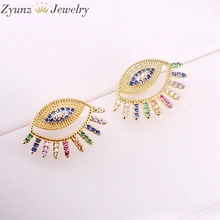 5 пар, серьги-гвоздики Циркон с радужным блеском, камень, золото, ресницы циркониевые серьги-гвоздики, серьги глаз, тонкие шпильки, Женские Ювелирные изделия