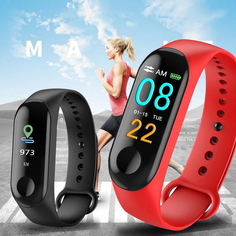  M3 Smart Watch Bracelet Band Fitness Tracker Messages Reminder Color Screen Waterproof Sport Wristb - 33027637218