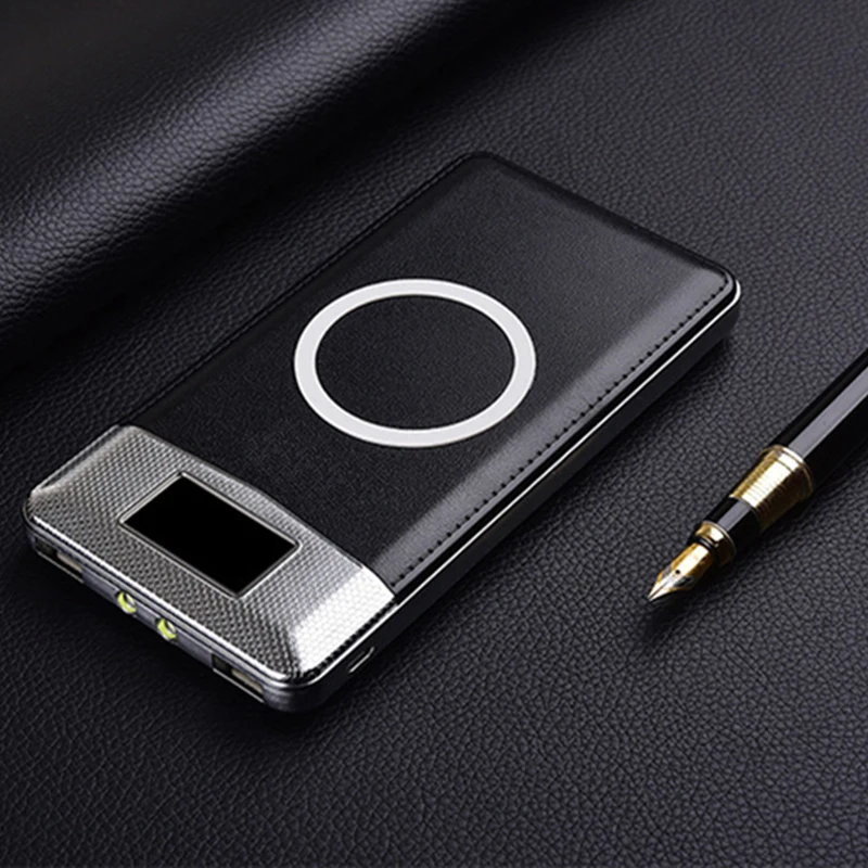 

Universal 10000mAh 2 USB Power Bank Qi Wireless Charger For Samsung S8 S9 Xiaomi Powerbank Fast Mobile Phone Charger for iPhone