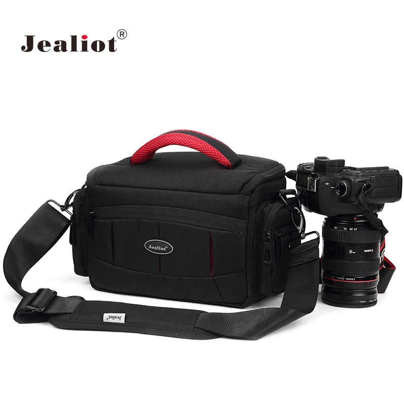 Дешевый Jealiot водостойкая slr dslr сумка для камеры сумка на плечо цифровая камера видео фото instax фотообъективы сумка чехол для Canon 6d Nikon