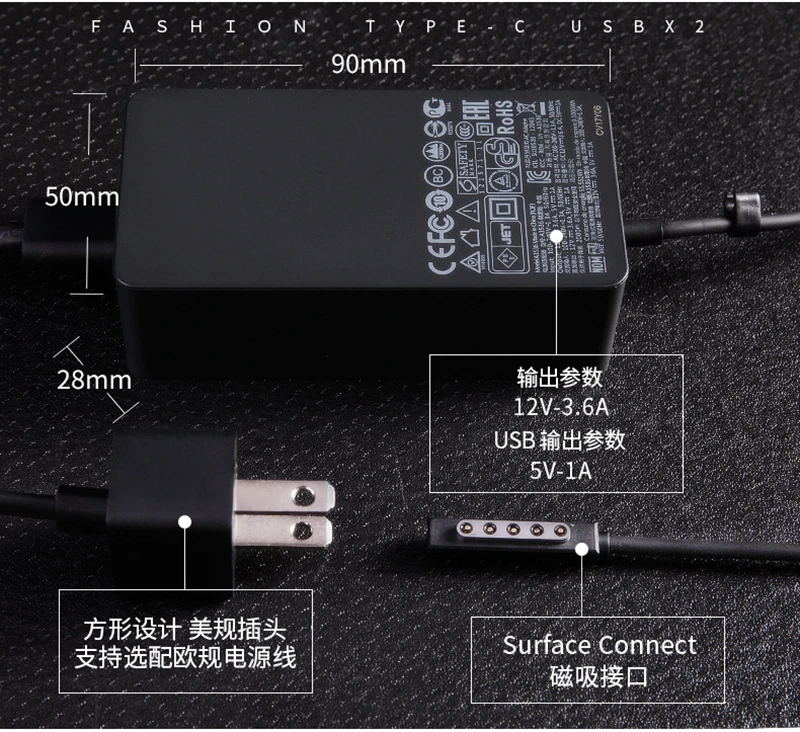 Адаптер питания для Microsoft Surface RT Pro2 Pro 1 2 Windows 8 зарядное устройство с USB портом 12 В 3 6