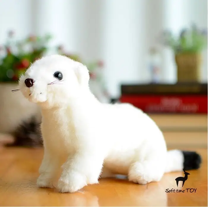 Real Life Plush White Ferrets Doll Toy Soft Stuffed Animal