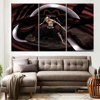 

One Set Modular Painting Canvas Printed 3 Piece Bankai Bleach Ikkaku Madarame Posters Modern Home Decor Living Room Wall Art