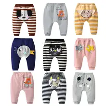 Повседневные штаны для малышей; популярные штаны-шаровары с рисунками для малышей; брюки с животными для маленьких мальчиков и девочек