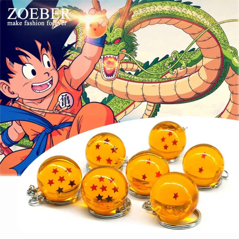 Zoeber Dragon Ball Z Keychain Cartoon DBZ Child anime 2.7CM Crystal
