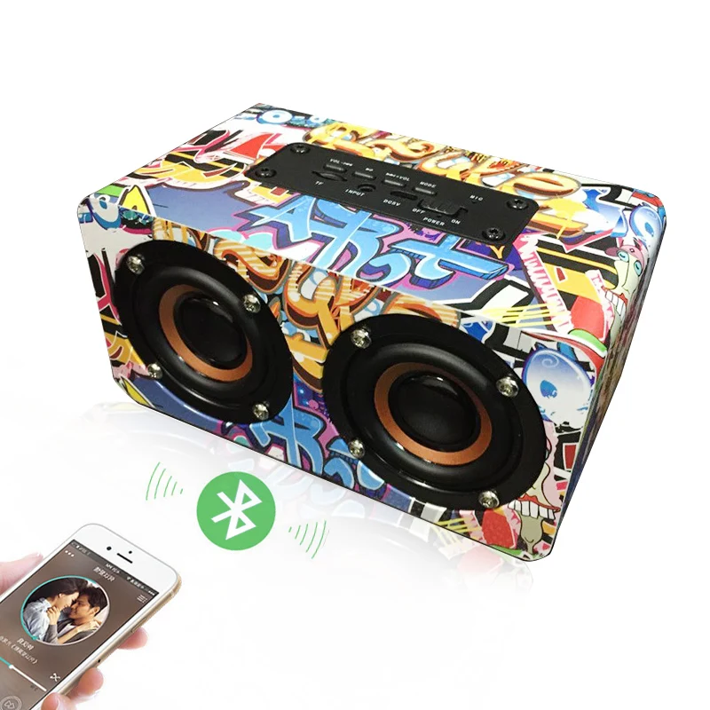 Graffiti Bluetooth Speakers HIFI Stereo Speaker Wireless Outdoor Radio