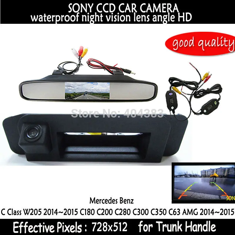 

Автомобильная беспроводная камера заднего вида для Mercedes Benz C180 C200 C280 C300 C350 C63 AMG, камера заднего вида, ручка багажника sony с монитором