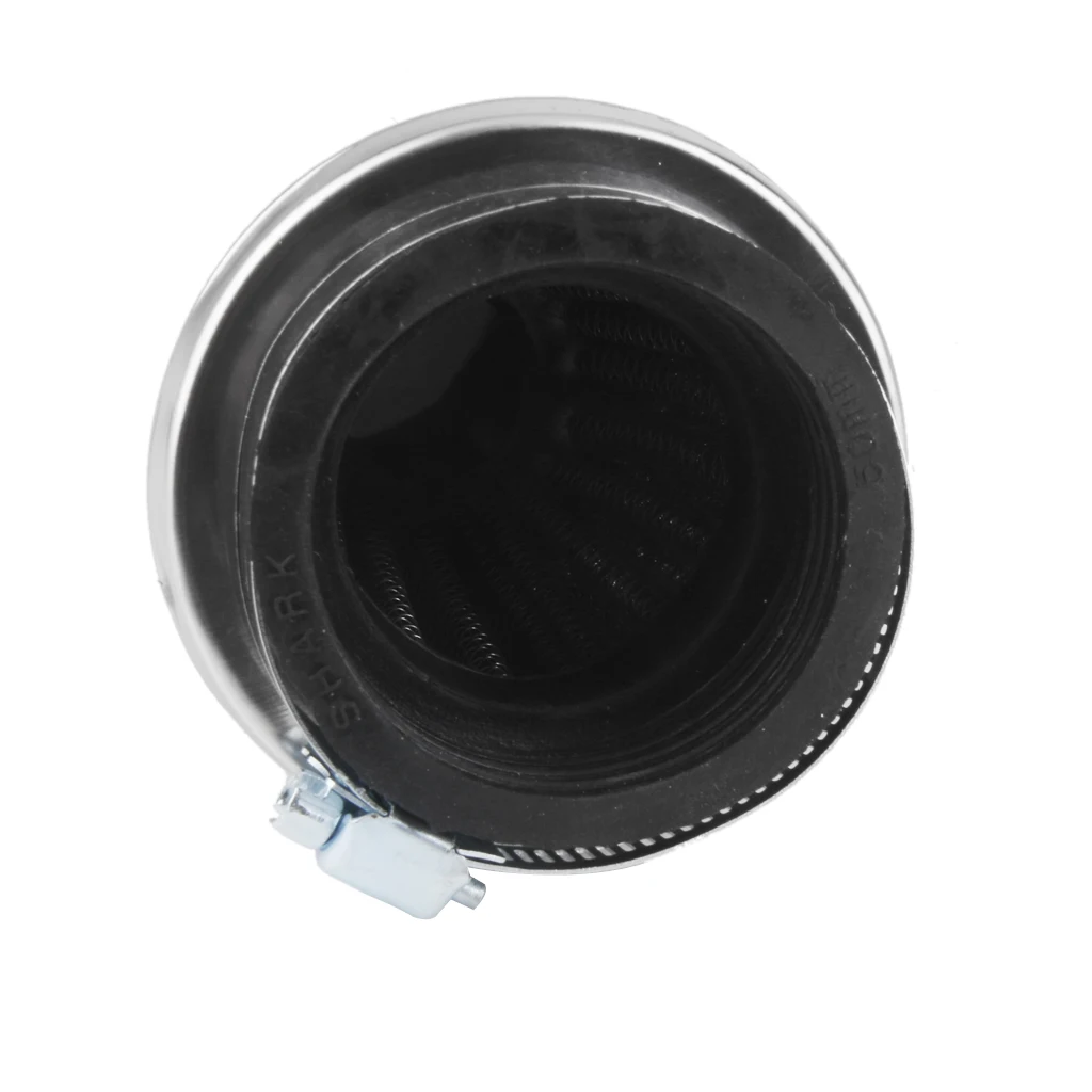 Universal Motorcycle Air Filter 50mm Car Black Silver Cone Mesh Air Intake Filter Cleaner Short Ram Clamp Ring