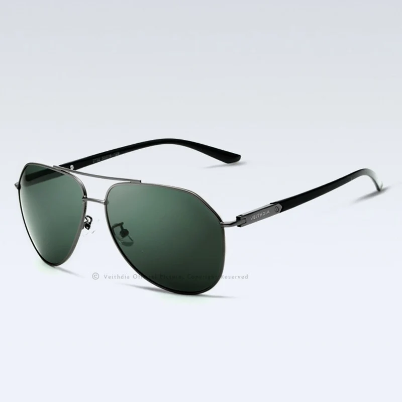 VEITHDIA поляризационные Винтажные Солнцезащитные очки для мужчин, Новое поступление, брендовые дизайнерские солнцезащитные очки, очки gafas oculos de sol masculino 2732 - Цвет линз: dark green
