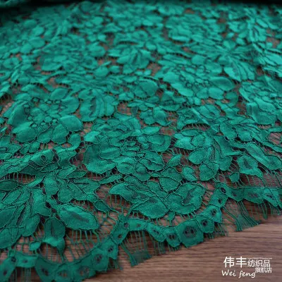 1,5*1,5 м Lash вышивка кружевная ткань хлопок шнур французская кружевная ткань гипюр нигерийское Африканское кружево для свадебного платья - Цвет: Dark green