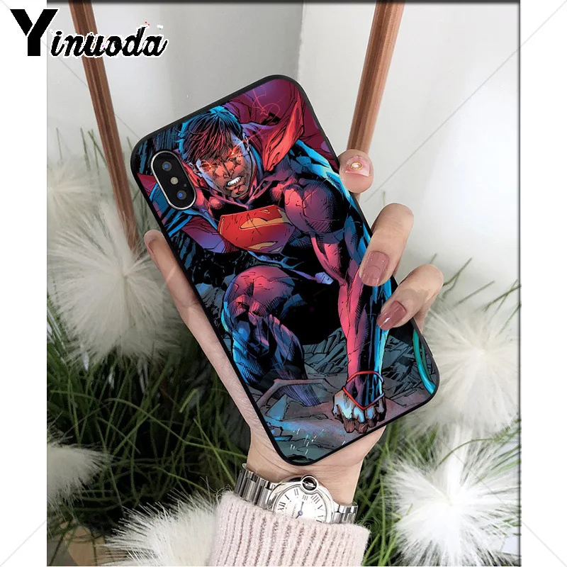 Yinuoda DC hero Супермен Силиконовый мягкий ТПУ Черный чехол для телефона для iPhone X XS MAX 6 6s 7 7plus 8 8Plus 5 5S SE XR - Цвет: A14