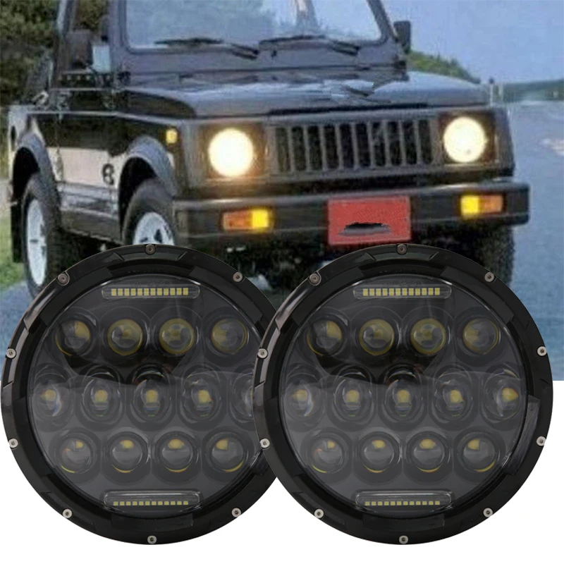 Для Jeep JK TJ Suzuki Samurai SJ410 75 Вт 7 &quot7 дюймов светодиодные фары Hi/Lo луч DRL фара для Lada 4x4