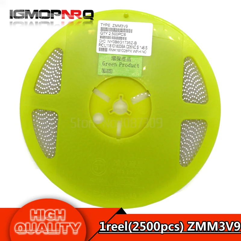 1 Катушка 2500 шт. 1/2 Вт туннельный диод ZMM 8V2 10 12 V 15V 16V 18V 3В 3V3 3V9 4V7 5V1 7V5 20V 24V диод - Цвет: ZMM 3V9