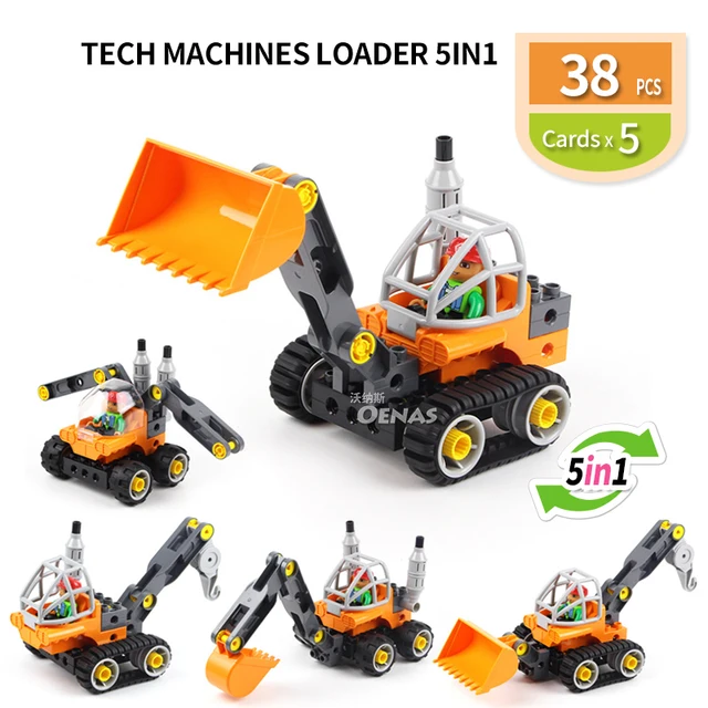 $US $25.41  Tech Machine loader bulldozer 5 in 1 Technic Block DIY Building Bricks Fit legoed Duploed Education