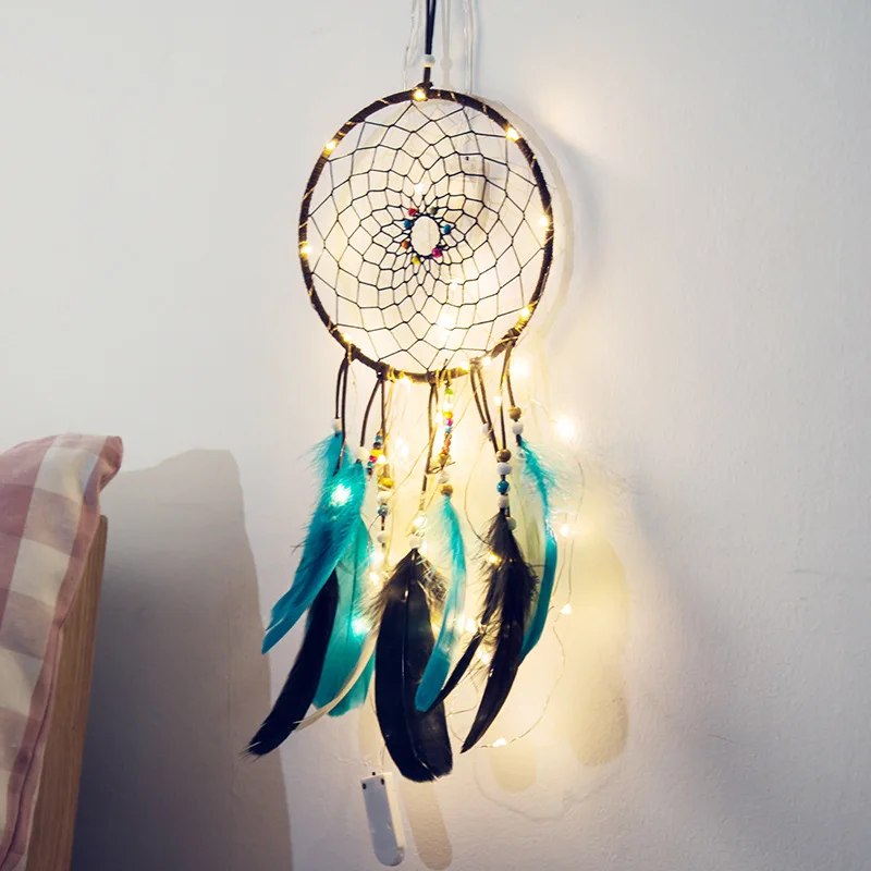 fairy lights battery operated indian dream catcher net bedroom wall fairy lights battery operated indian dream catcher net bedroom wall decor copper string light christmas gifts for children women in novelty lighting from