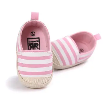 

Y27 Newborn Baby Boys Girls Striped Shoes Infant First Walkers Soft Sole Toddler Baby Shoes New
