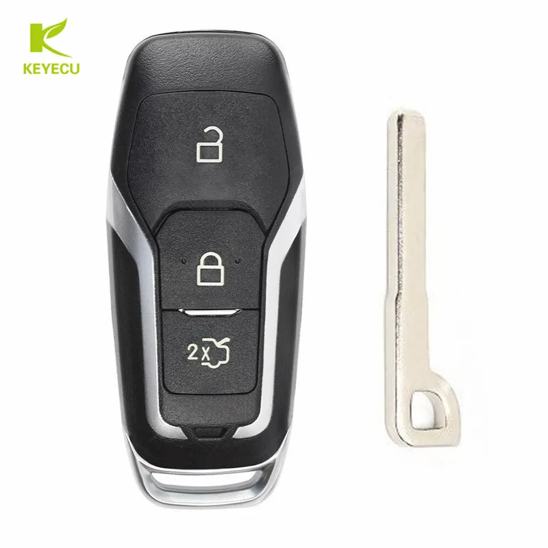 KEYECU Замена заготовка аварийная дистанционный ключ оболочки чехол Fob 3 кнопки для Ford Mondeo