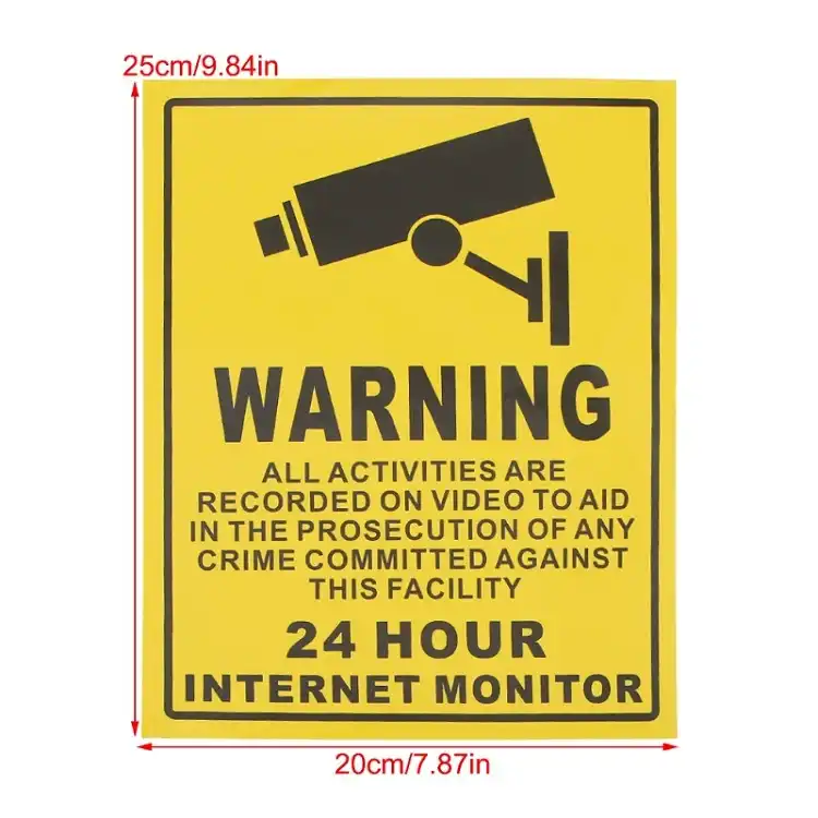 Warning Cctv Security 24 Hr Internet Monitoring /& Recording LABEL DECAL STICKER
