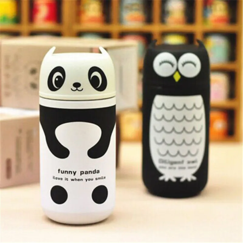 

Cute Thermos Owl & Panda 220ml Stainless Steel Vacuum Cup light and portable kids water thermal bottle Thermocup