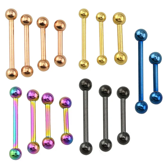 stainless steel barbell ear stud piercing jewelry cartilage tragues
