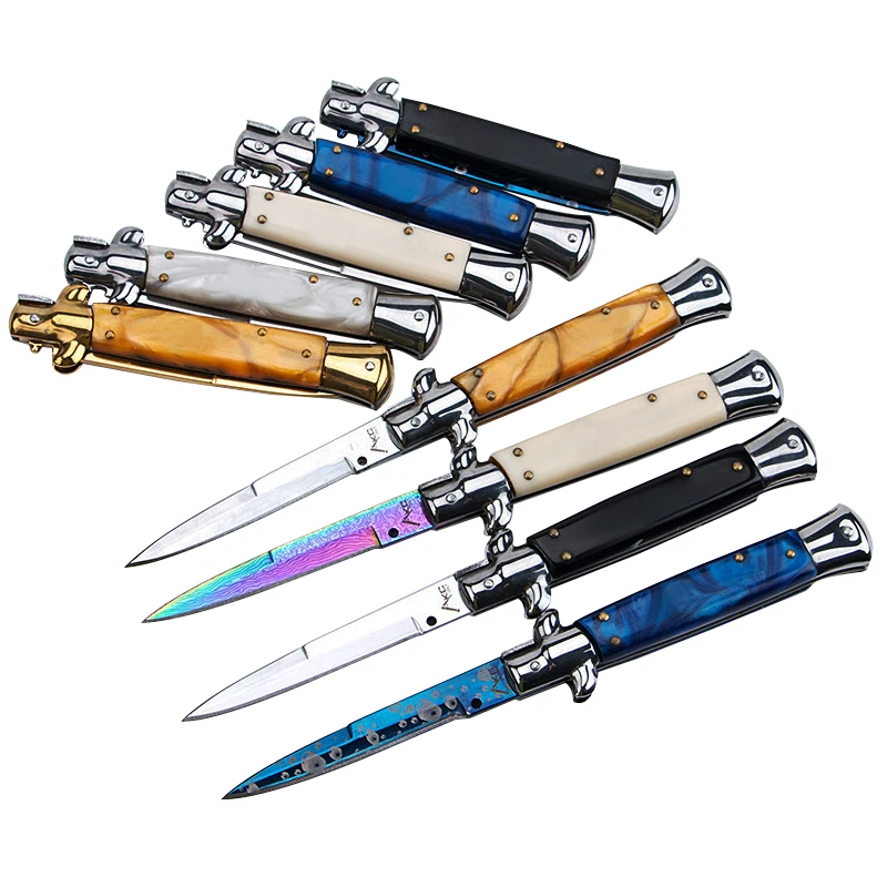 ToughKeng итальянский AKC 9 ''дюймовый карманный нож для выживания 440 стальное