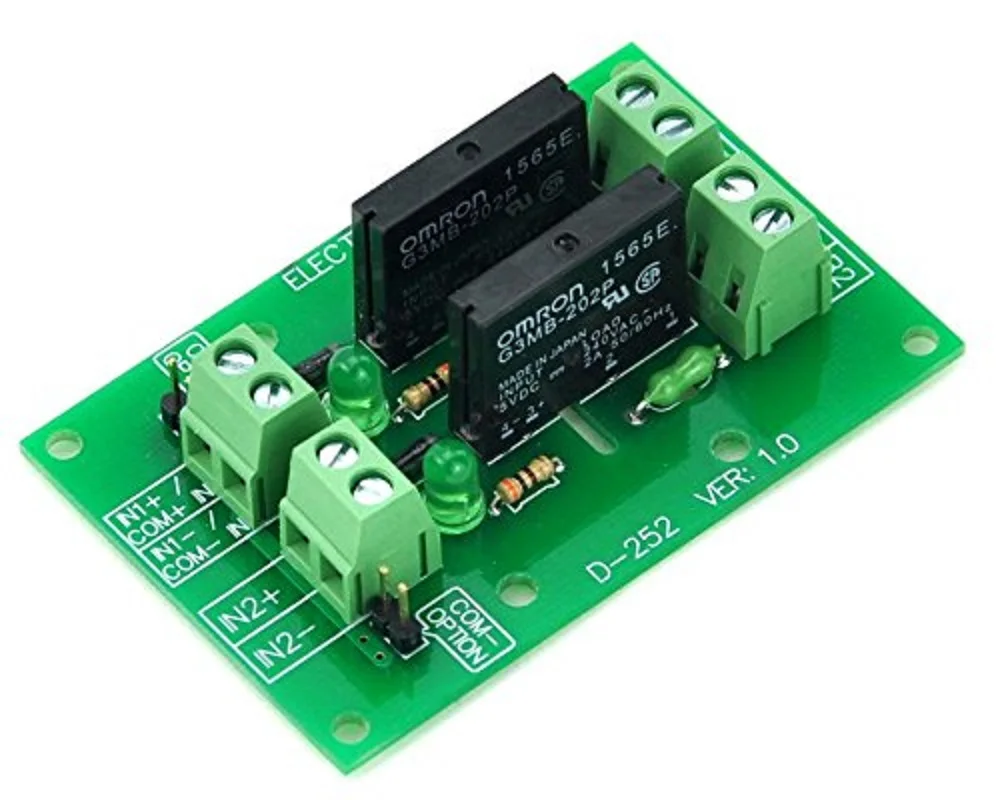 Электроника-салон DC5V 2 Каналы DC-AC 2Amp G3MB-202P твердотельные реле Модуль бесконтактного реле доска