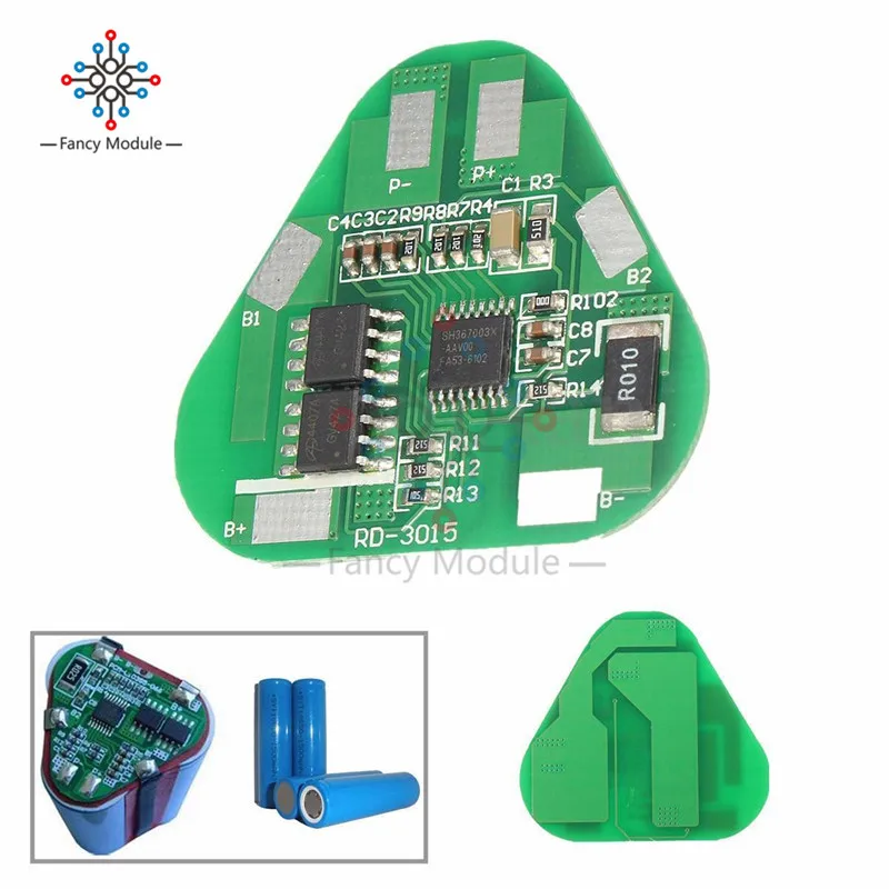 3S литий-ионная батарея Защитная печатная плата 3 ячеек PCB 10,8 V-12,6 V 3S2P