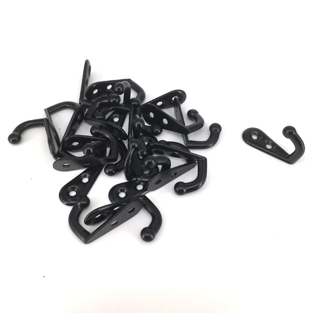 30pcs Black Metal Small Hooks Decorative Wall Cabinet Hooks Door Hanger For  Clothes Hat Key Bag With Screws - Robe Hooks - AliExpress