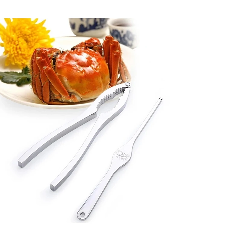 Seafood Cracker Pick Set 2PCS Stainless Steel For Crab Lobster Fork
