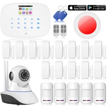 G19 Chuangkesafe wifi Cámara de Red ip APP GSM RFID Wireless/Wired Home Intruder Sistema de Alarma Antirrobo + 13x Puerta Sensor
