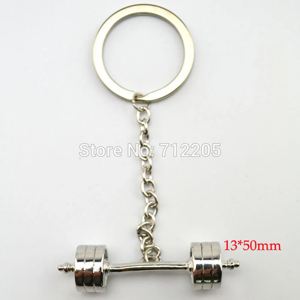 Fitness Gym jewelry 20pcs a lot rhodium plated Weightlifting barbell
