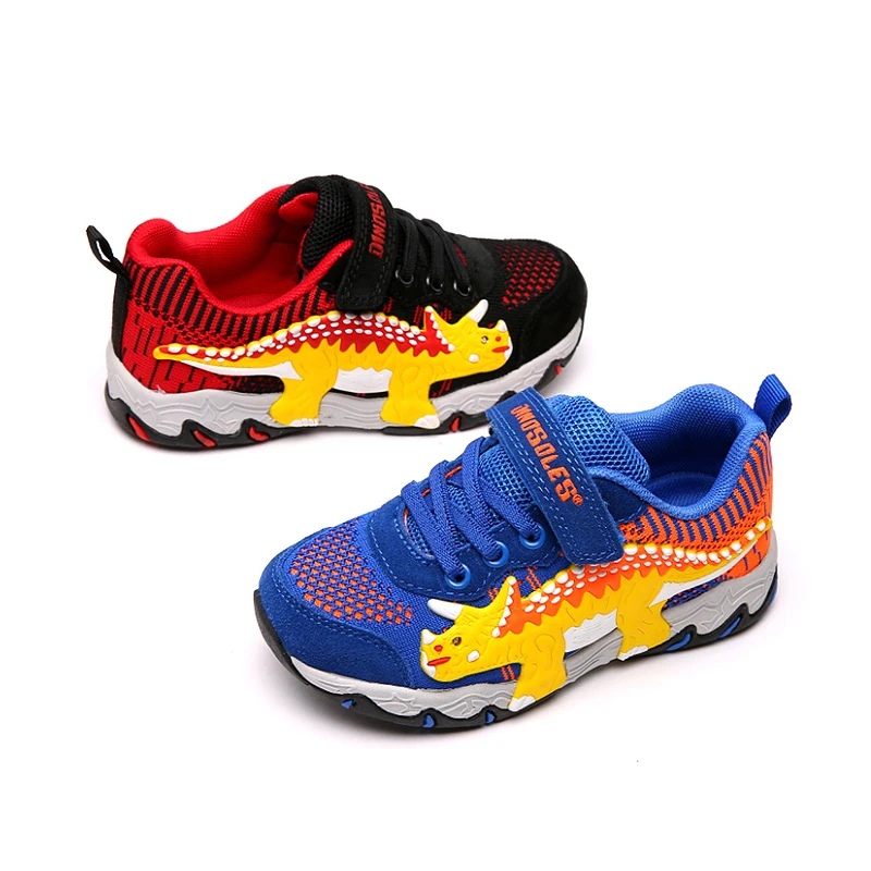 

Dinoskulls Kids LED Shoes Mesh 3D Dinosaur Sport Toddler Boy Sneakers Light Up Childern Trainers 2019 Glowing Casual Shoes 27-34