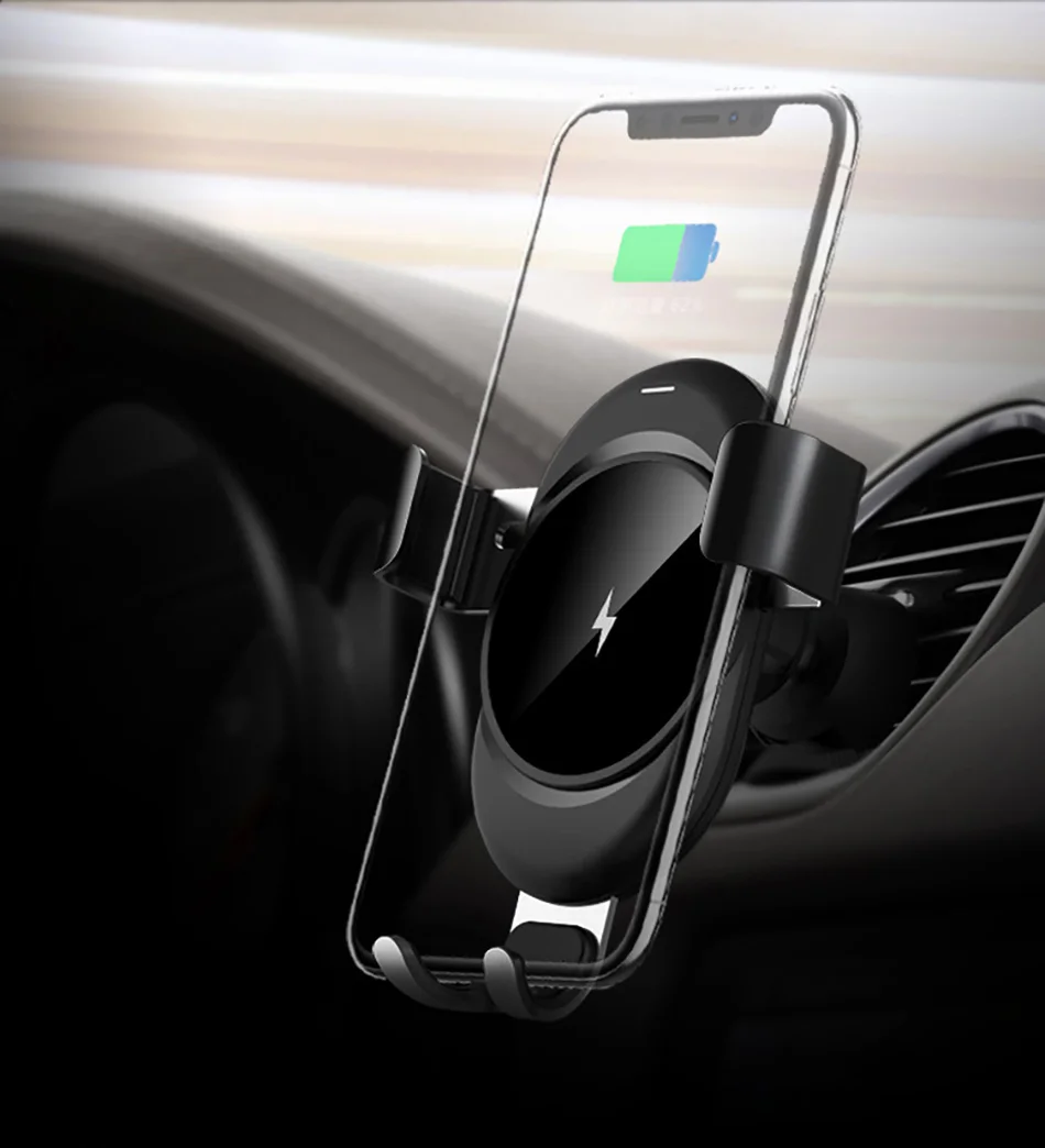 !ACCEZZ 2 in 1 Fast Car Wireless Charger Auto Phone Holder Stand For iPhone X 8 Samsung Galaxy S7 S8 S9 Plus Mount Vent Support (4)