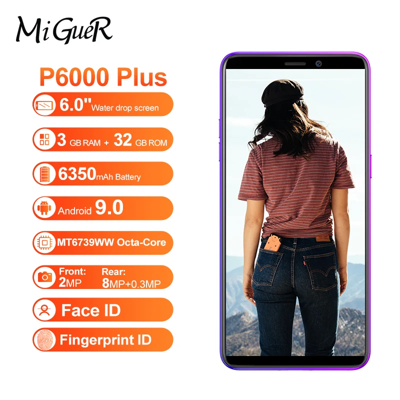 Смартфон Ulefone P6000 Plus Android 9 0 6350 мАч 6 дюйма 18:9 HD + MT6739 Ouad Core 3 ГБ 32 ГБ|Смартфоны| |