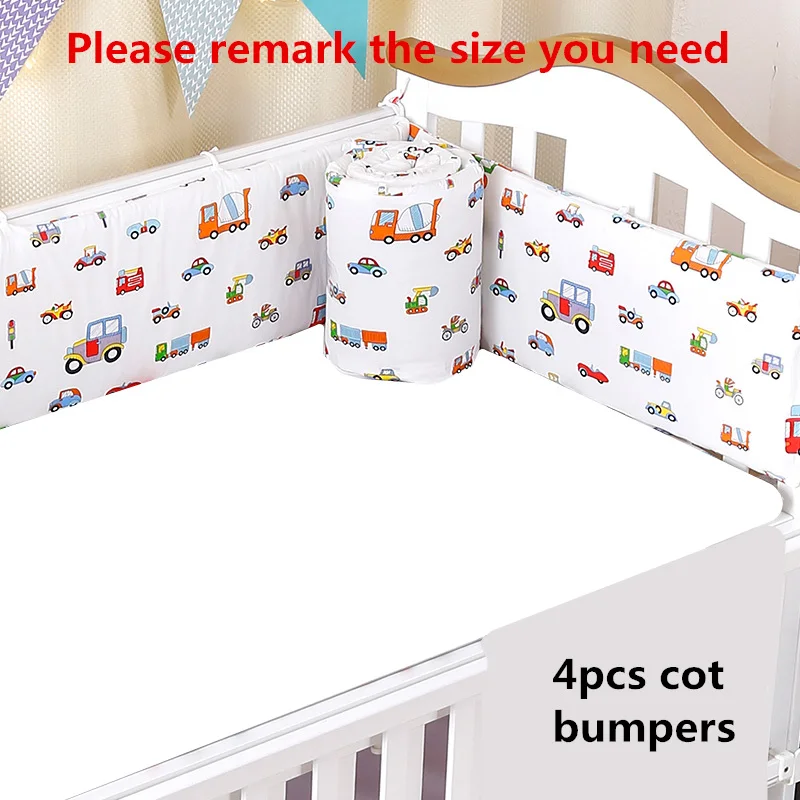 4 шт./компл. детская кроватка детская кровать бамперы для автомобиля Комплект для новорожденных детская одежда из толстого хлопка, покрывало для кровати разъемная застежка-молния для кроватки детские Постельное белье